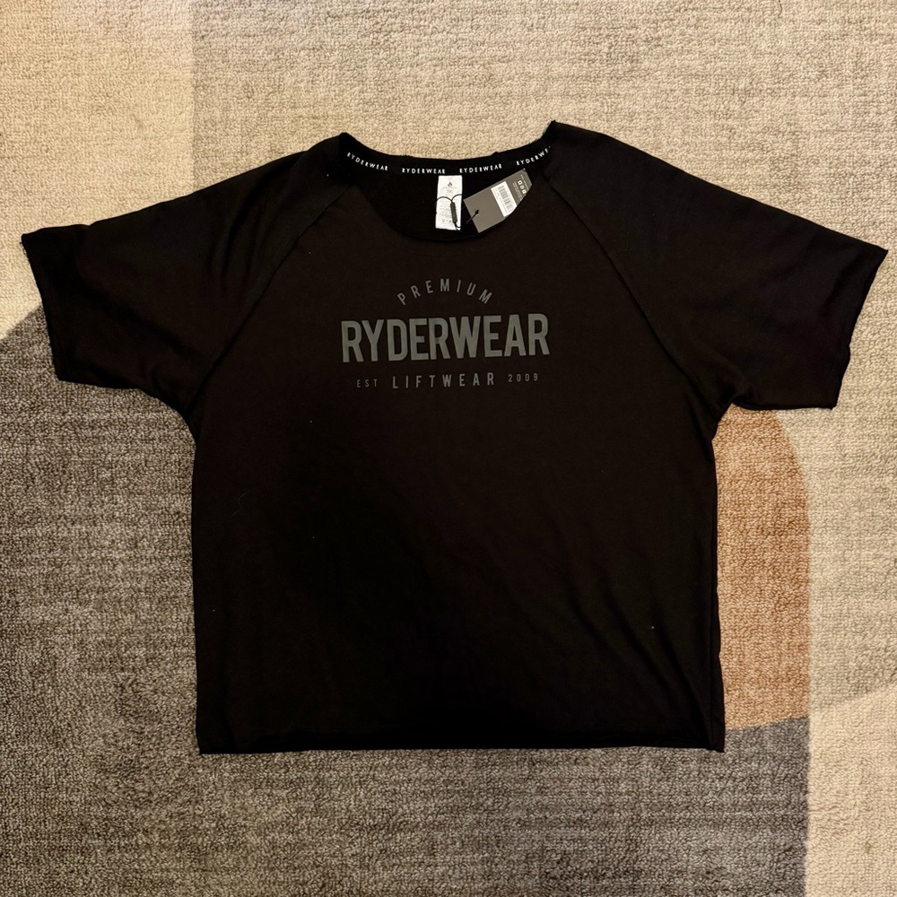 Ryderwear Premium Black Liftwear Rag Top Raglan Tee 3XL Weight Lifting Gym Wear